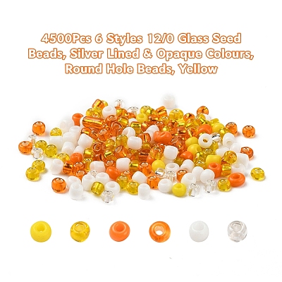 4500Pcs 6 Style 12/0 Glass Seed Beads SEED-YW0001-27A-1