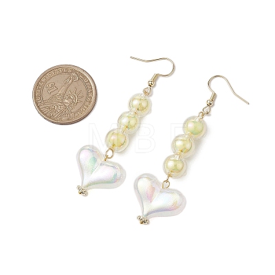 Round & Heart Acrylic Beads Bracelet & Dangle Earring Set SJEW-JS01301-1