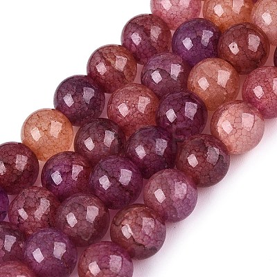 Baking Paint Crackle Glass Beads Strands GLAA-Q106-03A-07-1