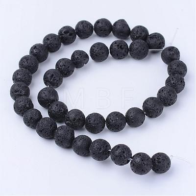 Natural Lava Rock Beads Strands G-Q462-6mm-24-1