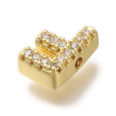 Rack Plating Brass Micro Pave Clear Cubic Zirconia Beads KK-G500-30G-F-1