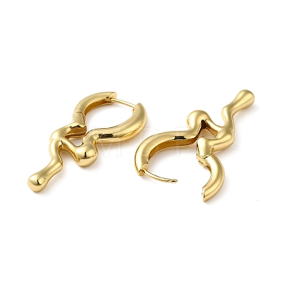 Rack Plating Brass Melting Drop Hoop Earrings for Women EJEW-Z019-19G-1
