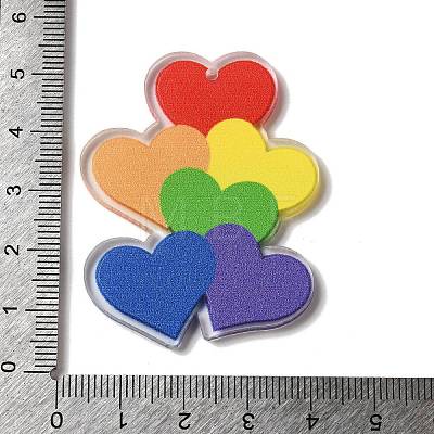 Printed Pride Rainbow Acrylic Big Pendants OACR-L018-15C-1