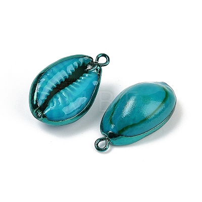 Spray Painted Natural Cowrie Shell Pendants SHEL-K006-49C-1