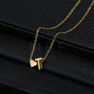 Alloy Letter Heart Pendant Necklaces for Women WGBB55E-16-1