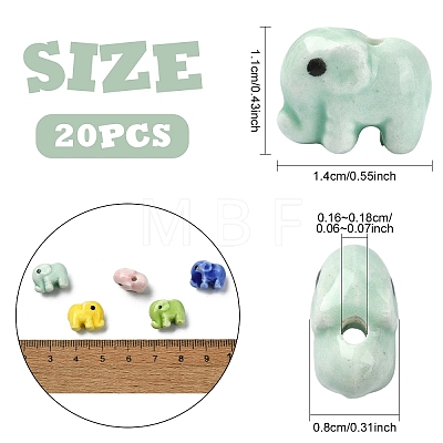 20Pcs Handmade Porcelain Ceramic Beads PORC-YW0001-81-1