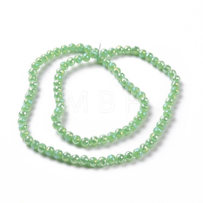Electroplate Opaque Solid Color Glass Beads Strands GLAA-E036-10C-1