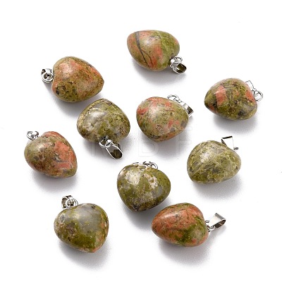 Natural Unakite Pendants G-I311-A29-1