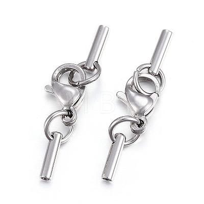 304 Stainless Steel Lobster Claw Clasps STAS-P146-A09-1.2mm-1