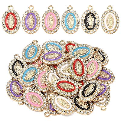 30Pcs 6 Colors Alloy Enamel Pendants ENAM-YW0008-87-1