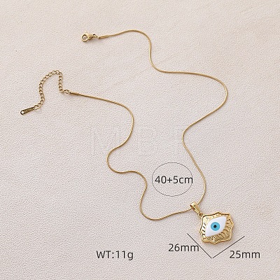 316 Surgical Stainless Steel Enamel Evil Eye Pendant Necklaces for Women AR3641-1