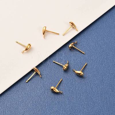 Brass Stud Earring Findings KK-F824-004G-1
