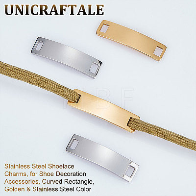 Unicraftale 4Pcs 2 Colors 304 Stainless Steel Shoelace Charms STAS-UN0050-21-1