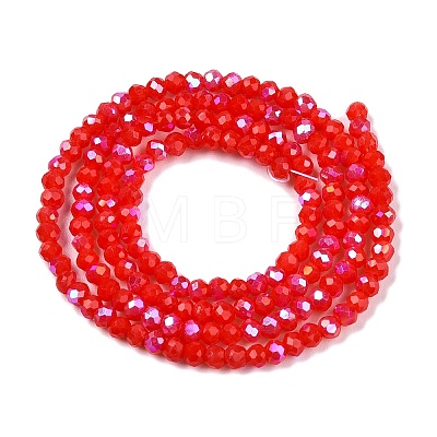 Electroplate Opaque Solid Color Glass Beads Strands EGLA-A044-P1mm-L22-1