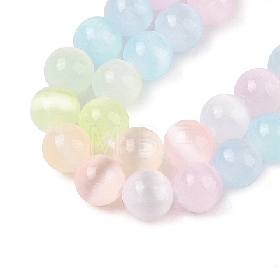 Macaron Color Natural Selenite Beads Strands G-C142-01B-10-1