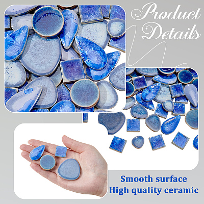500G 4 Styles Round Porcelain Cabochons DIY-SP0007-69-1