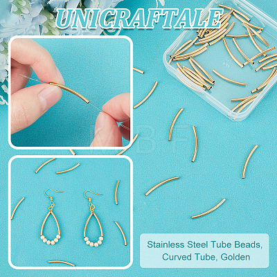 Unicraftale 304 Stainless Steel Tube Beads STAS-UN0054-19-1