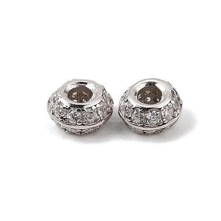 925 Sterling Silver Micro Pave Clear Cubic Zirconia Spacer Beads SE-CBAF1B2-18A-P-1