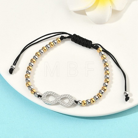 304 Stainless Steel Infinity Link Bracelets BJEW-F534-01GP-01-1