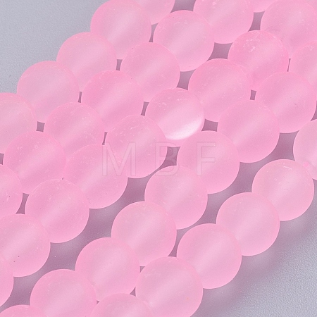 Baking Paint Transparent Glass Bead Strands GLAA-S031-8mm-20-1
