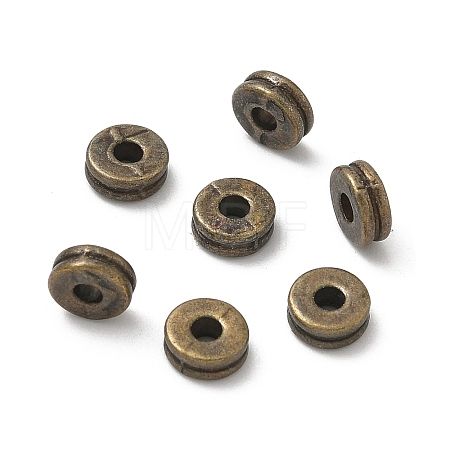 Tibetan Style Flat Round Alloy Spacers Beads X-TIBEP-S293-070AB-LF-1