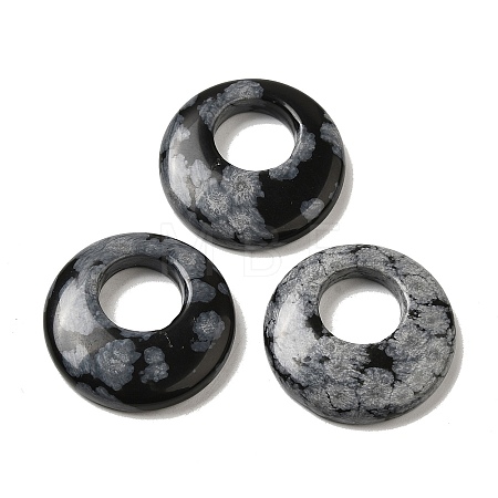 Natural Snowflake Obsidian Pendants G-T122-76M-1