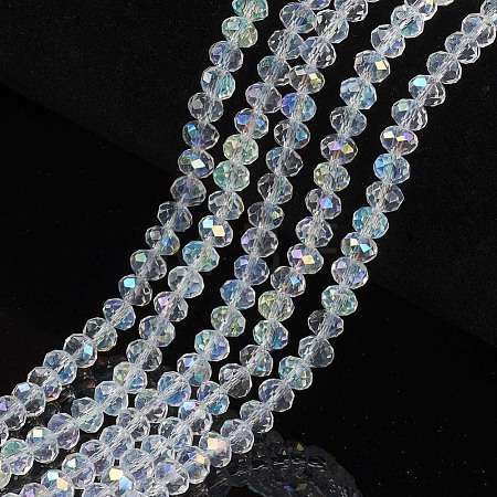 Electroplate Glass Beads Strands X1-EGLA-A034-T6mm-L19-1