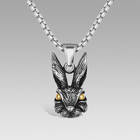 Vintage 304 Stainless Steel Animals Pendant Necklaces for Men WG6A848-02-1
