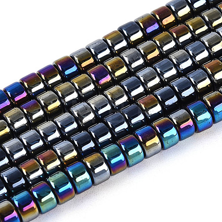 AB Color Plated Opaque Glass Beads Strands GLAA-T026-2x4mm-P01-1