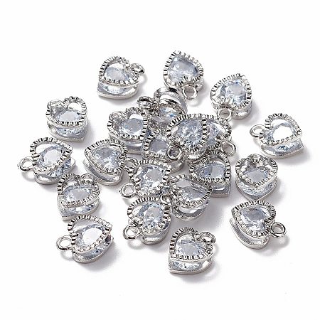 Heart Alloy Charms ZIRC-R007-043A-02-1