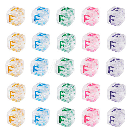 50Pcs Acrylic European Beads MACR-TADJ0001-13F-1