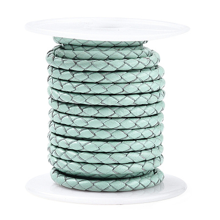 Braided Cowhide Leather Cord NWIR-N005-01F-3mm-1