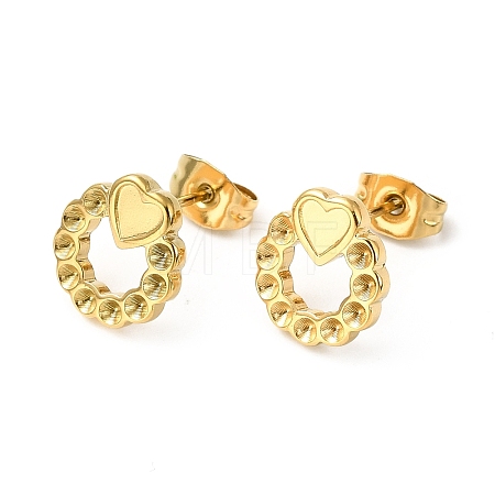Ion Plating(IP) 304 Stainless Steel Stud Earring Findings STAS-E180-01G-1