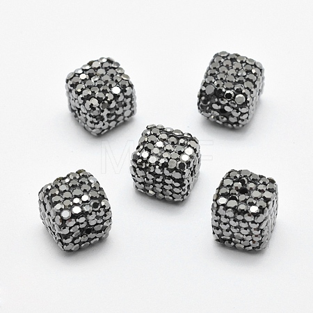 Polymer Clay Rhinestone Beads RB-P016-18-10x10mm-A-1