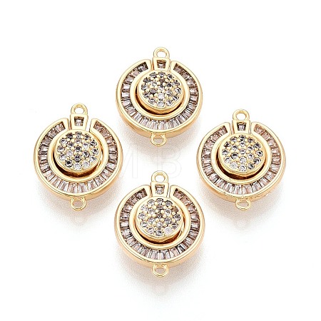 Brass Pave Clear Cubic Zirconia Magnetic Clasps KK-N287-08G-1