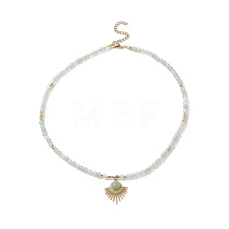 Natural Green Aventurine Beaded Necklaces NJEW-JN04226-01-1