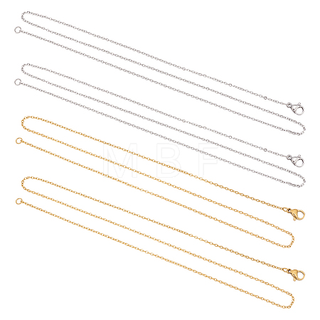 PVD Vacuum Plating 304 Stainless Steel Cable Chain Necklaces STAS-UN0005-35-1