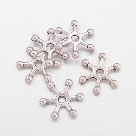 Tibetan Style Alloy Snowflake Beads X-TIBEB-S006-AS-FF-1