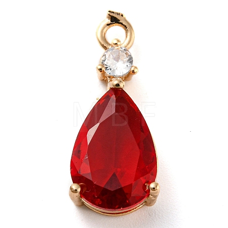 Golden Brass Micro Pave Cubic Zirconia Pendants KK-K350-01G-01-1