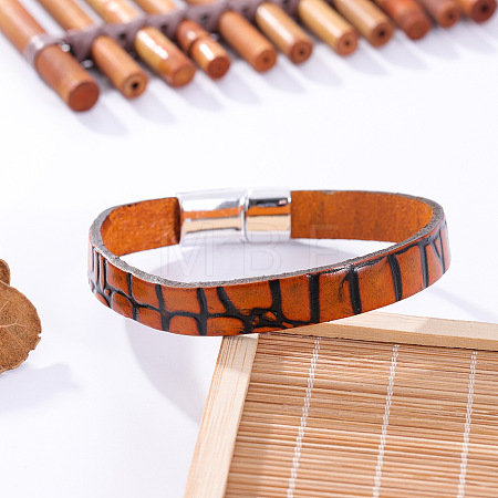 Embossed Imitation Leather Cord Bracelets WG215F5-02-1