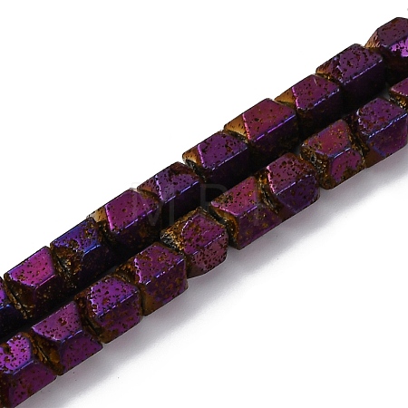 Electroplated Natural Lava Rock Beads Strands G-A256-D01-01I-1