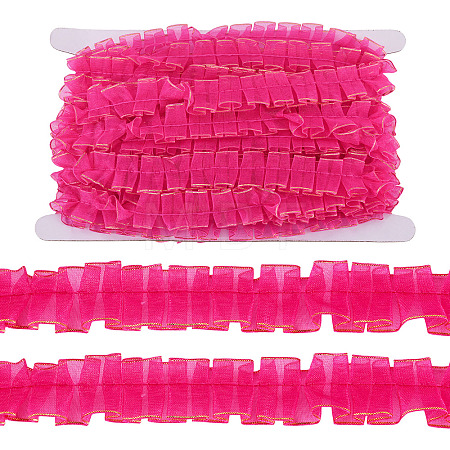 10M Double Layer Polyester Lace Ribbon OCOR-TA0004-14G-1