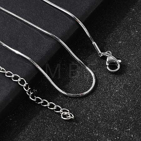 1.2MM 304 Stainless Steel Snake Chain Necklaces for Women Men STAS-V011-04B-P-1