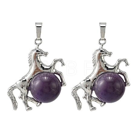 Natural Banded Amethyst Pendants G-D102-01P-06-1