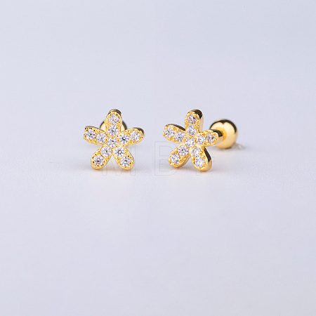 Brass Pave Clear Cubic Zirconia Cartilage Earrings FS-WGEDAE7-06-1