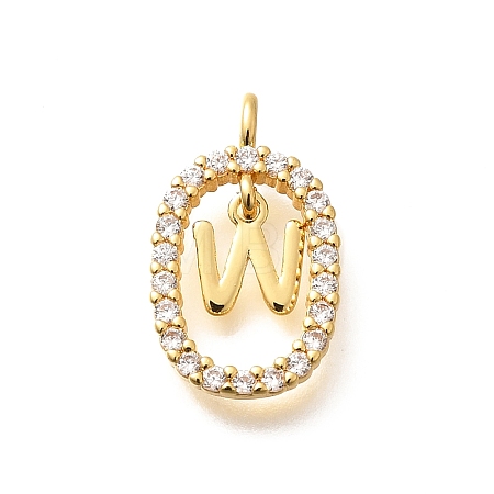 Brass Micro Pave Cubic Zirconia Pendants ZIRC-P123-01G-W01-1