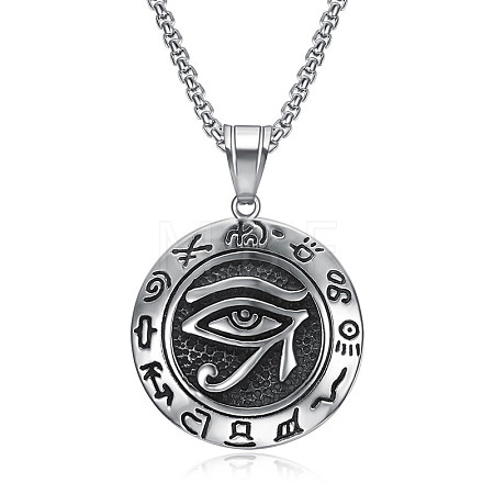 Stainless Steel Cable Chain Necklace WG26403-01-1