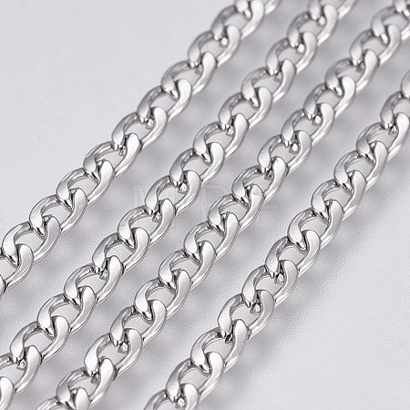 Tarnish Resistant 304 Stainless Steel Curb Chains CHS-G005-B-01P-1