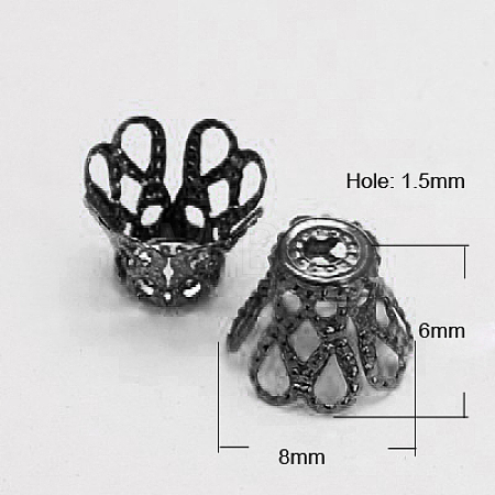 Iron Bead Caps IFIN-D042-8x6-B-1