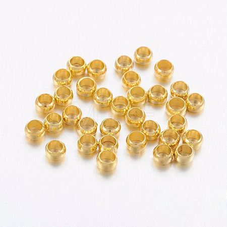 Brass Crimp Beads X-KK-L022-G-1